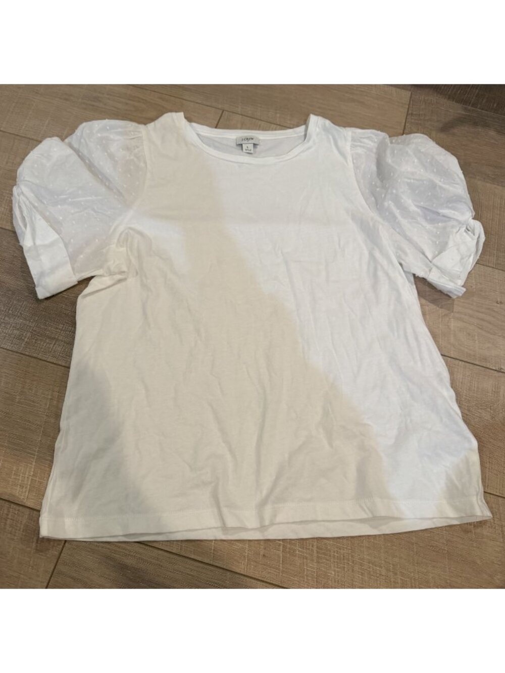 J. Crew Factory White Puff Sleeve Short Sleeve Tee
